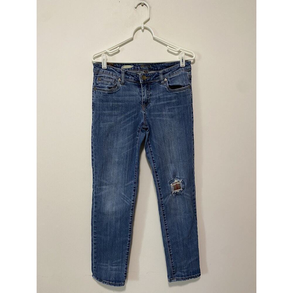 Kut From the Kloth Jeans Women's Size 6 Catherine Boyfriend Distressed Flannel